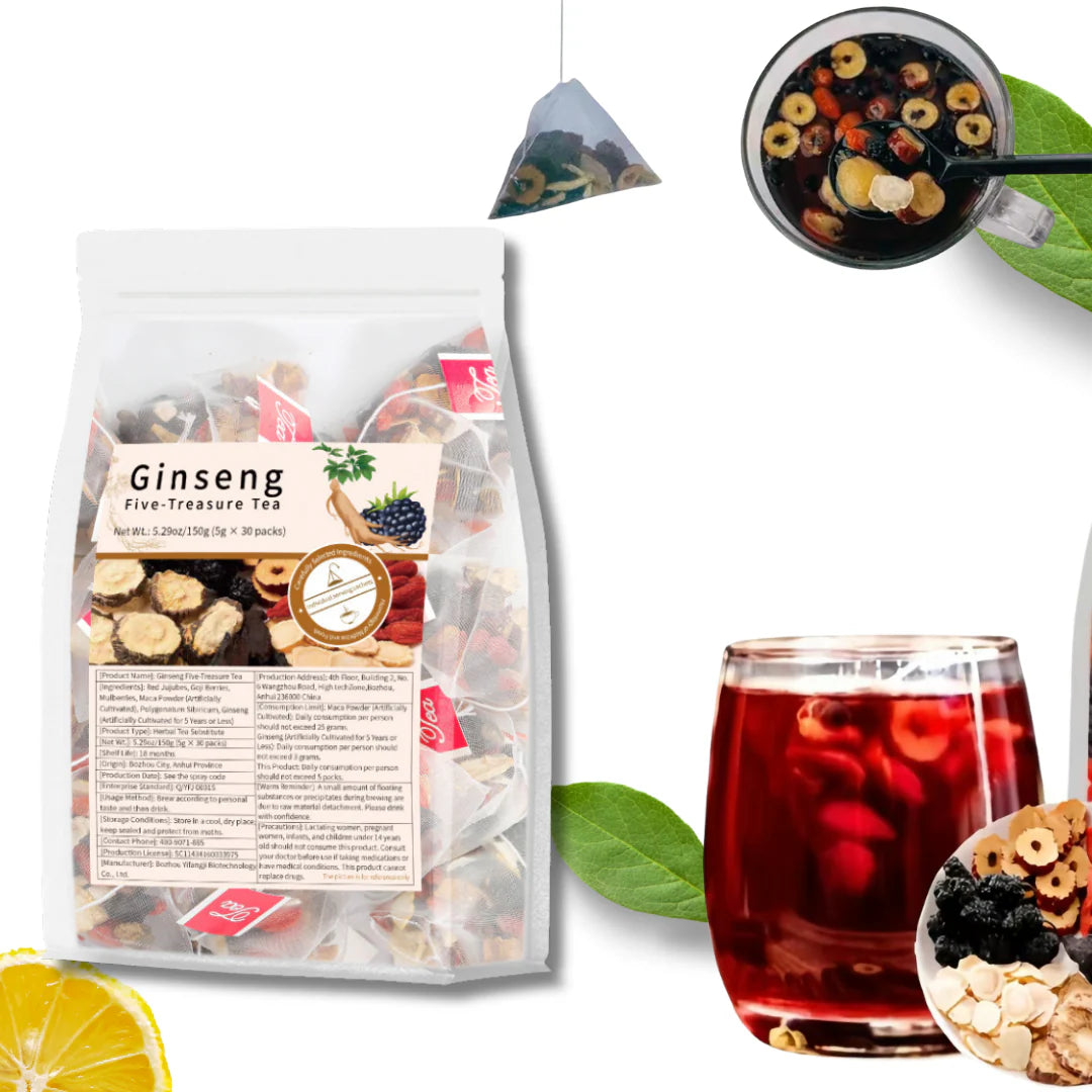 Thé Au Ginseng Chinois- Cinq Trésors Détox Et Vitalités