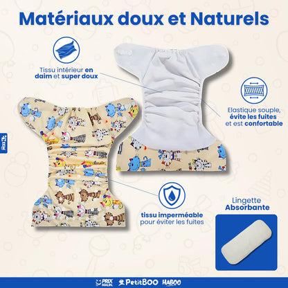 Pack De Six Couches Lavables Et Réutilisable Pendant Plus D'un An